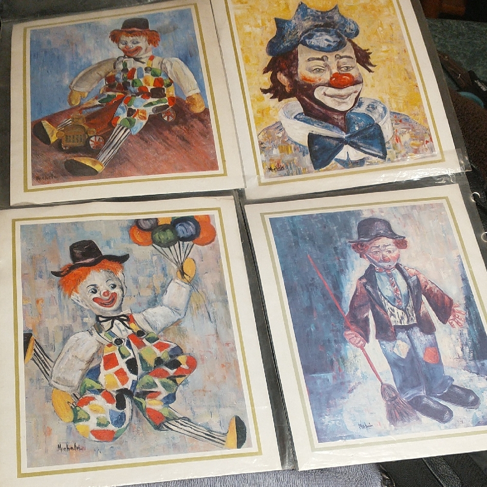 Colorful Clown Art Prints Set